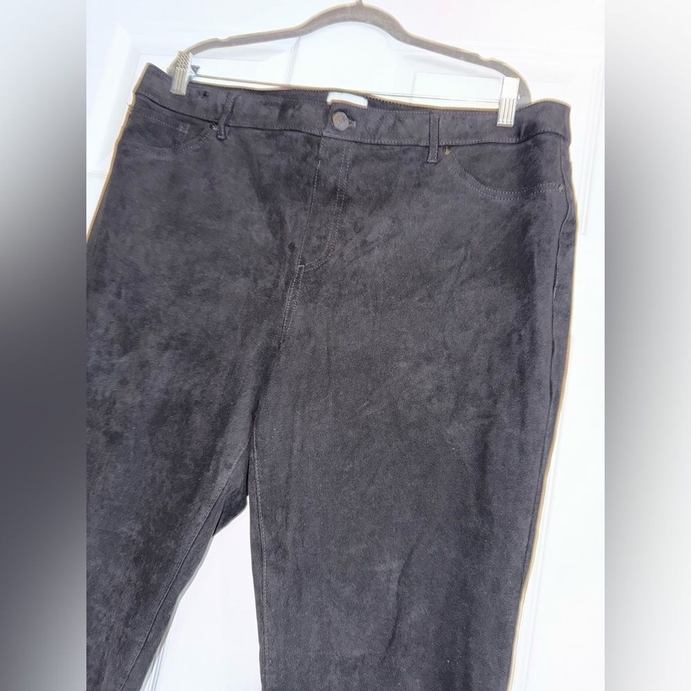 Chico's Black Suede Pants Size Chicos 3 (XL 16/18) NWOT